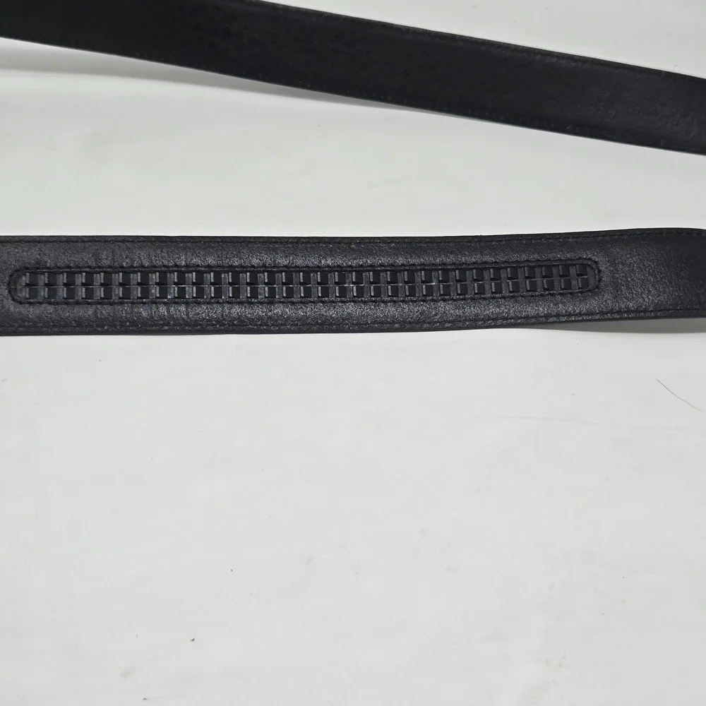 Harmattan Design Smart Belt Mens Black Pebbled Leather Ratchet Track Buckle 48in